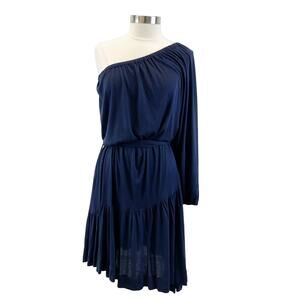 Marc Jacobs Womens Dress XS One Shoulder Navy Modal Rayon Softcore Balletcore